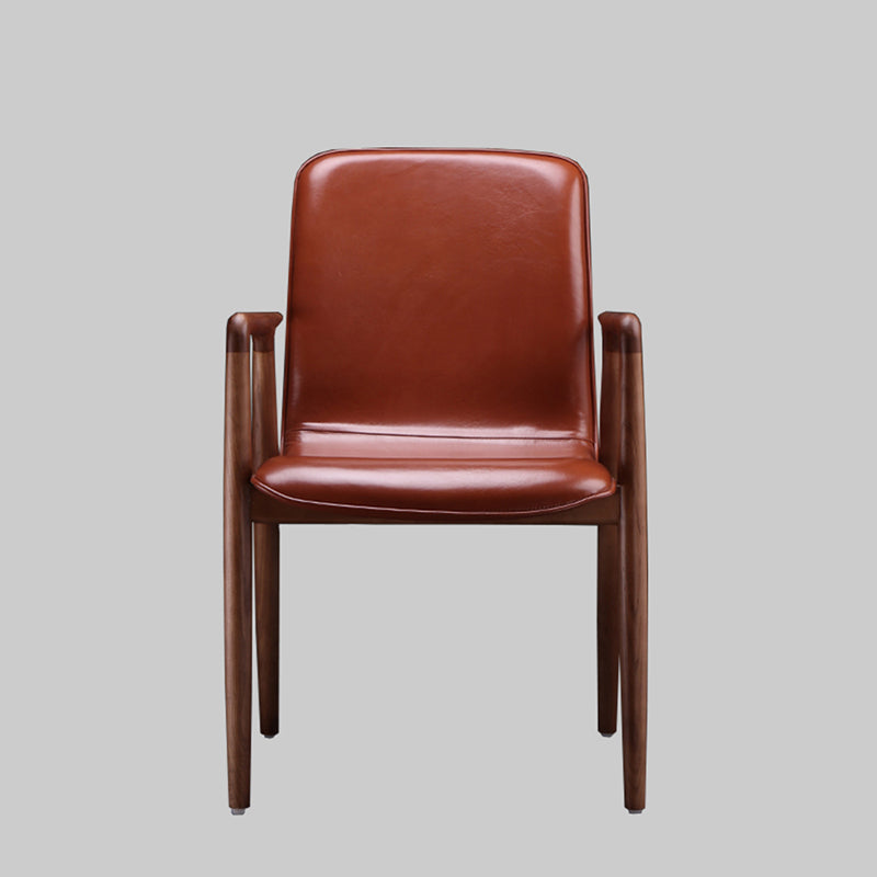 Traditional Style Dining Chair Kitchen Arm Single Chair with Wooden Legs Red Brown Clearhalo ' kitchen&dining_furn' 'Dining Chairs' 'Dining Tables & Seating' 'dining_chair' 'furn' 'furn_dining_chair' 'Furniture' 'furniture_dining_chair' 'Kitchen & Dining Furniture' 'kitchen' 4140738
