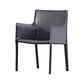 Contemporary Metal Dining Chair Dining Room Solid Back Single Chair with Arm Dark Gray Clearhalo ' kitchen&dining_furn' 'Dining Chairs' 'Dining Tables & Seating' 'dining_chair' 'furn' 'furn_dining_chair' 'Furniture' 'furniture_dining_chair' 'Kitchen & Dining Furniture' 'kitchen' 4140761