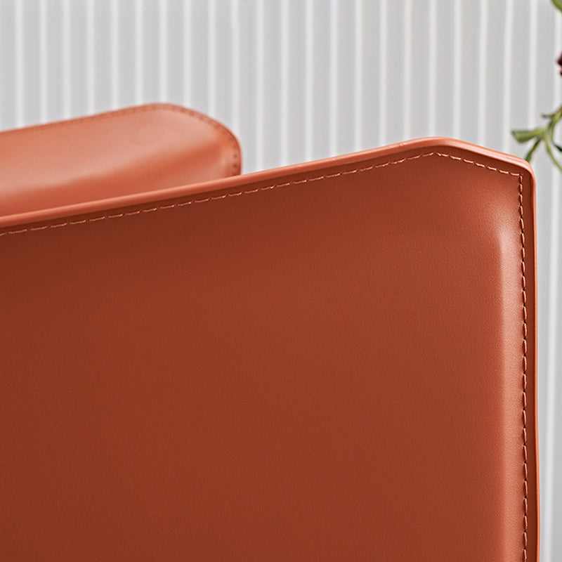 Contemporary Metal Dining Chair Dining Room Solid Back Single Chair with Arm Clearhalo ' kitchen&dining_furn' 'Dining Chairs' 'Dining Tables & Seating' 'dining_chair' 'furn' 'furn_dining_chair' 'Furniture' 'furniture_dining_chair' 'Kitchen & Dining Furniture' 'kitchen' 4140766