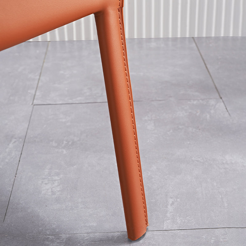 Contemporary Metal Dining Chair Dining Room Solid Back Single Chair with Arm Clearhalo ' kitchen&dining_furn' 'Dining Chairs' 'Dining Tables & Seating' 'dining_chair' 'furn' 'furn_dining_chair' 'Furniture' 'furniture_dining_chair' 'Kitchen & Dining Furniture' 'kitchen' 4140767