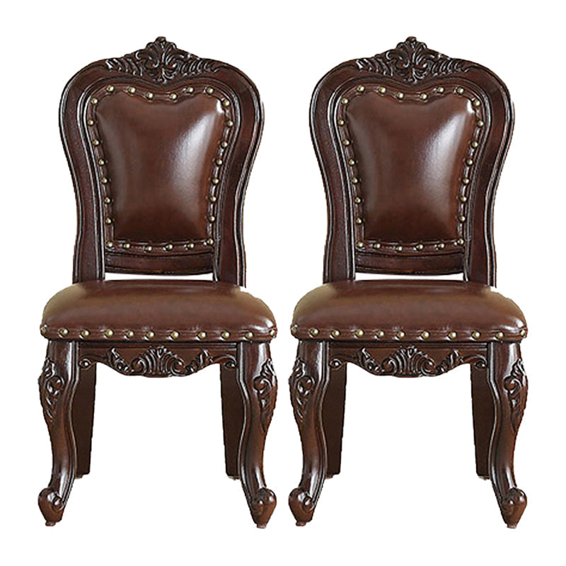 Traditional Style Dining Chair Kitchen Armless Side Chairs with Wooden Legs Brown 2 Piece Set Black Clearhalo ' kitchen&dining_furn' 'Dining Chairs' 'Dining Tables & Seating' 'dining_chair' 'furn' 'furn_dining_chair' 'Furniture' 'furniture_dining_chair' 'Kitchen & Dining Furniture' 'kitchen' 4140775