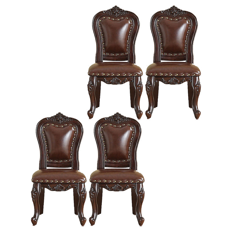 Traditional Style Dining Chair Kitchen Armless Side Chairs with Wooden Legs Brown 4 Piece Set Black Clearhalo ' kitchen&dining_furn' 'Dining Chairs' 'Dining Tables & Seating' 'dining_chair' 'furn' 'furn_dining_chair' 'Furniture' 'furniture_dining_chair' 'Kitchen & Dining Furniture' 'kitchen' 4140777