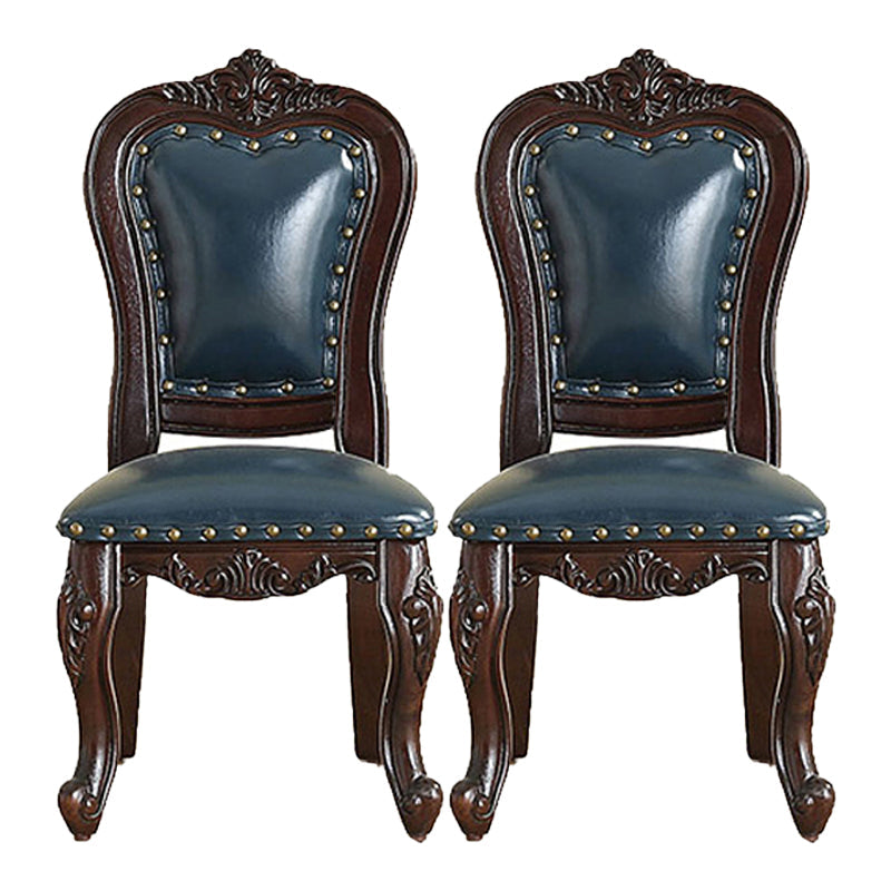 Traditional Style Dining Chair Kitchen Armless Side Chairs with Wooden Legs Royal Blue 2 Piece Set Black Clearhalo ' kitchen&dining_furn' 'Dining Chairs' 'Dining Tables & Seating' 'dining_chair' 'furn' 'furn_dining_chair' 'Furniture' 'furniture_dining_chair' 'Kitchen & Dining Furniture' 'kitchen' 4140782