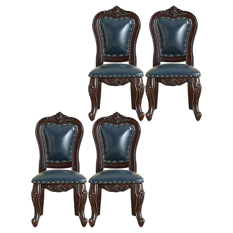 Traditional Style Dining Chair Kitchen Armless Side Chairs with Wooden Legs Royal Blue 4 Piece Set Black Clearhalo ' kitchen&dining_furn' 'Dining Chairs' 'Dining Tables & Seating' 'dining_chair' 'furn' 'furn_dining_chair' 'Furniture' 'furniture_dining_chair' 'Kitchen & Dining Furniture' 'kitchen' 4140784