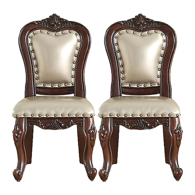 Traditional Style Dining Chair Kitchen Armless Side Chairs with Wooden Legs Champagne 2 Piece Set Black Clearhalo ' kitchen&dining_furn' 'Dining Chairs' 'Dining Tables & Seating' 'dining_chair' 'furn' 'furn_dining_chair' 'Furniture' 'furniture_dining_chair' 'Kitchen & Dining Furniture' 'kitchen' 4140787