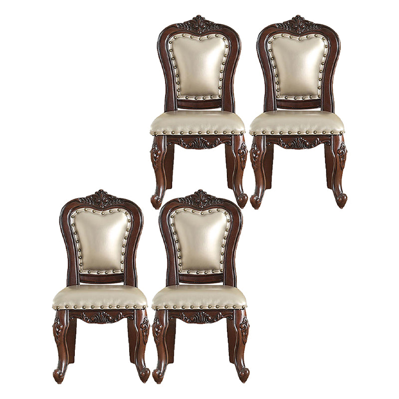 Traditional Style Dining Chair Kitchen Armless Side Chairs with Wooden Legs Champagne 4 Piece Set Black Clearhalo ' kitchen&dining_furn' 'Dining Chairs' 'Dining Tables & Seating' 'dining_chair' 'furn' 'furn_dining_chair' 'Furniture' 'furniture_dining_chair' 'Kitchen & Dining Furniture' 'kitchen' 4140789