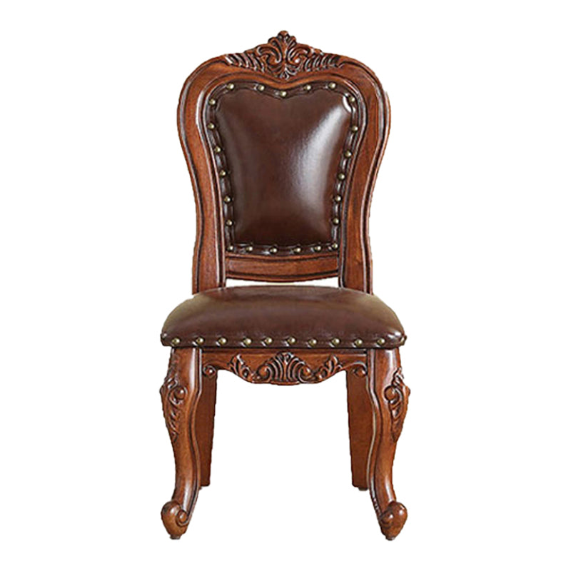 Traditional Style Dining Chair Kitchen Armless Side Chairs with Wooden Legs Brown 1 Piece Brown Clearhalo ' kitchen&dining_furn' 'Dining Chairs' 'Dining Tables & Seating' 'dining_chair' 'furn' 'furn_dining_chair' 'Furniture' 'furniture_dining_chair' 'Kitchen & Dining Furniture' 'kitchen' 4140793