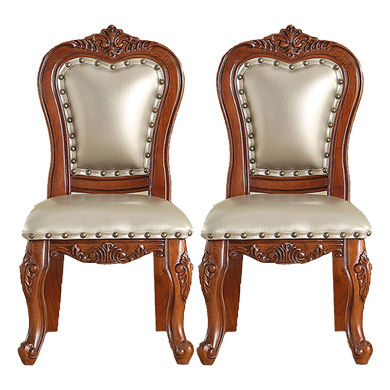 Traditional Style Dining Chair Kitchen Armless Side Chairs with Wooden Legs Champagne 2 Piece Set Brown Clearhalo ' kitchen&dining_furn' 'Dining Chairs' 'Dining Tables & Seating' 'dining_chair' 'furn' 'furn_dining_chair' 'Furniture' 'furniture_dining_chair' 'Kitchen & Dining Furniture' 'kitchen' 4140803