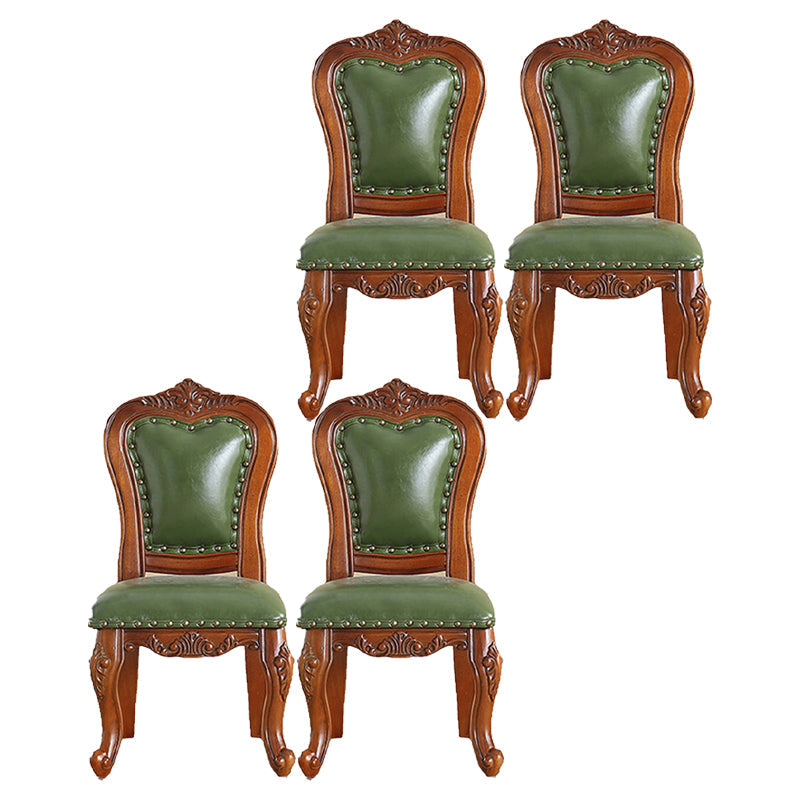 Traditional Style Dining Chair Kitchen Armless Side Chairs with Wooden Legs Lake Green 4 Piece Set Brown Clearhalo ' kitchen&dining_furn' 'Dining Chairs' 'Dining Tables & Seating' 'dining_chair' 'furn' 'furn_dining_chair' 'Furniture' 'furniture_dining_chair' 'Kitchen & Dining Furniture' 'kitchen' 4140807