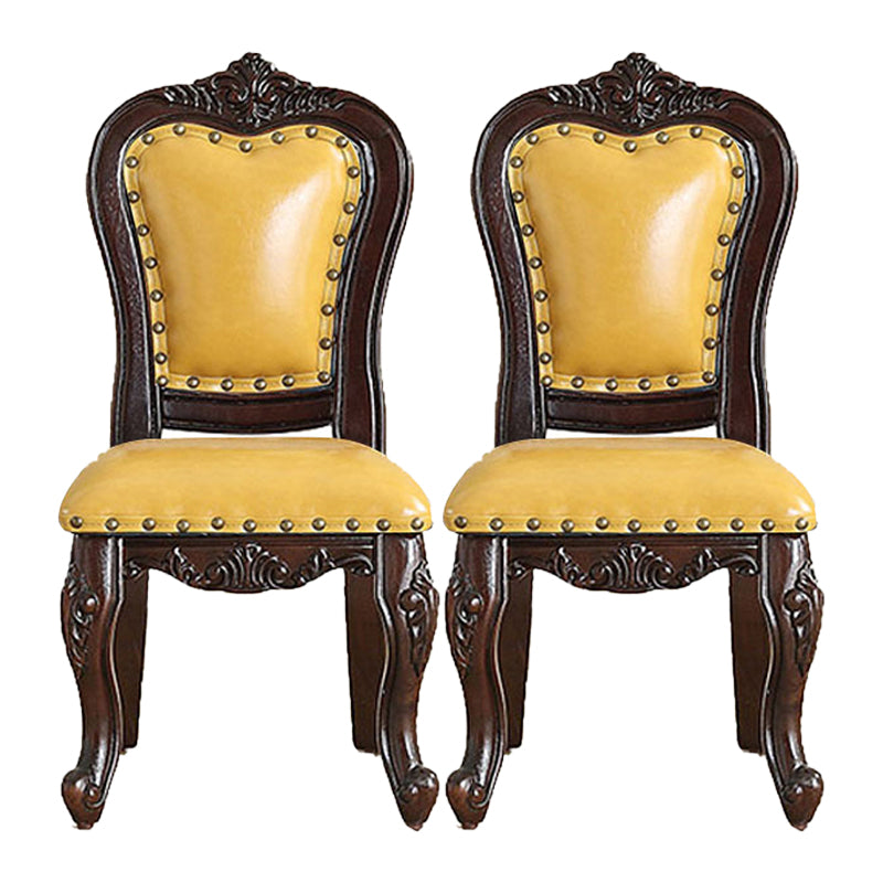 Traditional Style Dining Chair Kitchen Armless Side Chairs with Wooden Legs Lemon Yellow 2 Piece Set Black Clearhalo ' kitchen&dining_furn' 'Dining Chairs' 'Dining Tables & Seating' 'dining_chair' 'furn' 'furn_dining_chair' 'Furniture' 'furniture_dining_chair' 'Kitchen & Dining Furniture' 'kitchen' 4140812