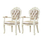 Victorian Dining Armchair Upholstered Arm Chairs with Wood Legs (Set of 2) Champagne Clearhalo ' kitchen&dining_furn' 'Dining Chairs' 'Dining Tables & Seating' 'dining_chair' 'furn' 'furn_dining_chair' 'Furniture' 'furniture_dining_chair' 'Kitchen & Dining Furniture' 'kitchen' 4140845