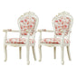 Victorian Dining Armchair Upholstered Arm Chairs with Wood Legs (Set of 2) White-Pink Clearhalo ' kitchen&dining_furn' 'Dining Chairs' 'Dining Tables & Seating' 'dining_chair' 'furn' 'furn_dining_chair' 'Furniture' 'furniture_dining_chair' 'Kitchen & Dining Furniture' 'kitchen' 4140850