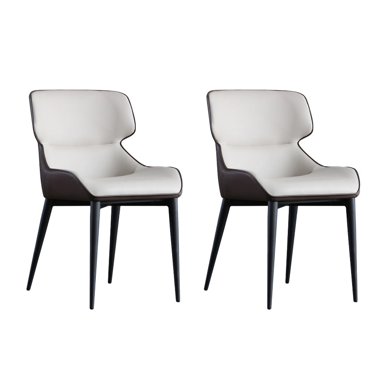 Industrial Style Metal Chair Dining Room Wingback Arm Chairs (Set of 2) Off-White Clearhalo ' kitchen&dining_furn' 'Dining Chairs' 'Dining Tables & Seating' 'dining_chair' 'furn' 'furn_dining_chair' 'Furniture' 'furniture_dining_chair' 'Kitchen & Dining Furniture' 'kitchen' 4140857