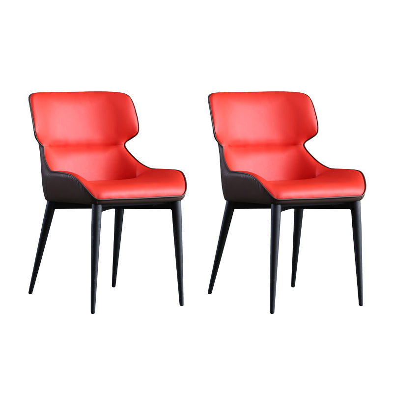 Industrial Style Metal Chair Dining Room Wingback Arm Chairs (Set of 2) Red Clearhalo ' kitchen&dining_furn' 'Dining Chairs' 'Dining Tables & Seating' 'dining_chair' 'furn' 'furn_dining_chair' 'Furniture' 'furniture_dining_chair' 'Kitchen & Dining Furniture' 'kitchen' 4140859