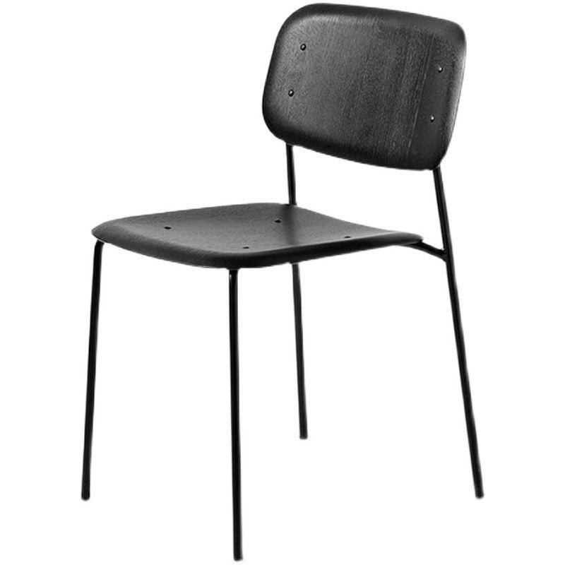 Industrial Indoor Side Chair Wood Open Back with Metal Legs Dining Room Chair Black 1 Piece Clearhalo ' kitchen&dining_furn' 'Dining Chairs' 'Dining Tables & Seating' 'dining_chair' 'furn' 'furn_dining_chair' 'Furniture' 'furniture_dining_chair' 'Kitchen & Dining Furniture' 'kitchen' 4140880