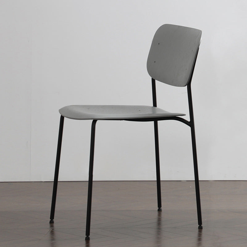 Industrial Indoor Side Chair Wood Open Back with Metal Legs Dining Room Chair Grey 1 Piece Clearhalo ' kitchen&dining_furn' 'Dining Chairs' 'Dining Tables & Seating' 'dining_chair' 'furn' 'furn_dining_chair' 'Furniture' 'furniture_dining_chair' 'Kitchen & Dining Furniture' 'kitchen' 4140892