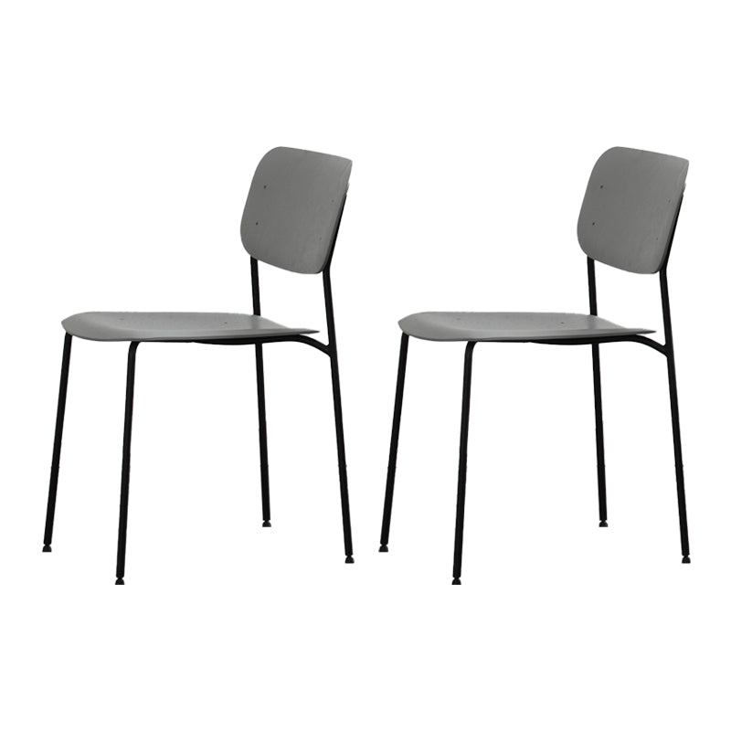 Industrial Indoor Side Chair Wood Open Back with Metal Legs Dining Room Chair Grey 2 Piece Set Clearhalo ' kitchen&dining_furn' 'Dining Chairs' 'Dining Tables & Seating' 'dining_chair' 'furn' 'furn_dining_chair' 'Furniture' 'furniture_dining_chair' 'Kitchen & Dining Furniture' 'kitchen' 4140893