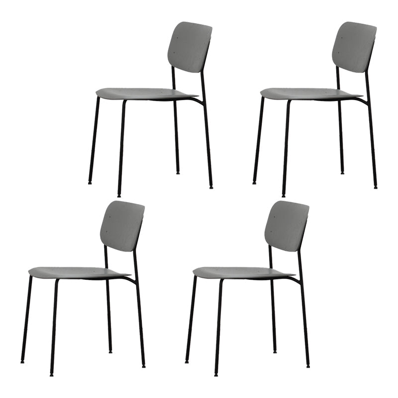 Industrial Indoor Side Chair Wood Open Back with Metal Legs Dining Room Chair Grey 4 Piece Set Clearhalo ' kitchen&dining_furn' 'Dining Chairs' 'Dining Tables & Seating' 'dining_chair' 'furn' 'furn_dining_chair' 'Furniture' 'furniture_dining_chair' 'Kitchen & Dining Furniture' 'kitchen' 4140894
