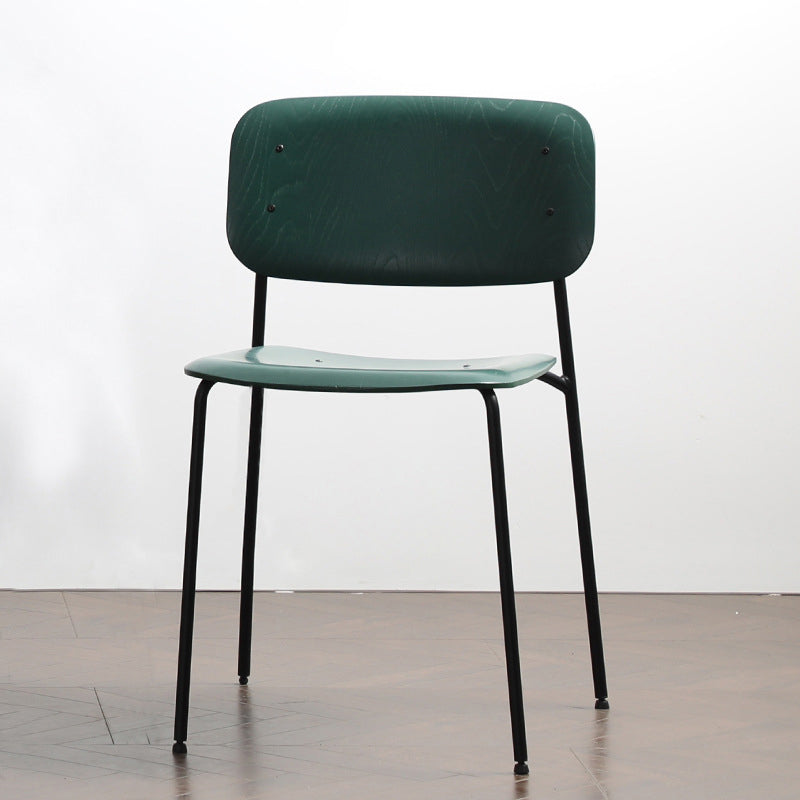 Industrial Indoor Side Chair Wood Open Back with Metal Legs Dining Room Chair Green 1 Piece Clearhalo ' kitchen&dining_furn' 'Dining Chairs' 'Dining Tables & Seating' 'dining_chair' 'furn' 'furn_dining_chair' 'Furniture' 'furniture_dining_chair' 'Kitchen & Dining Furniture' 'kitchen' 4140895