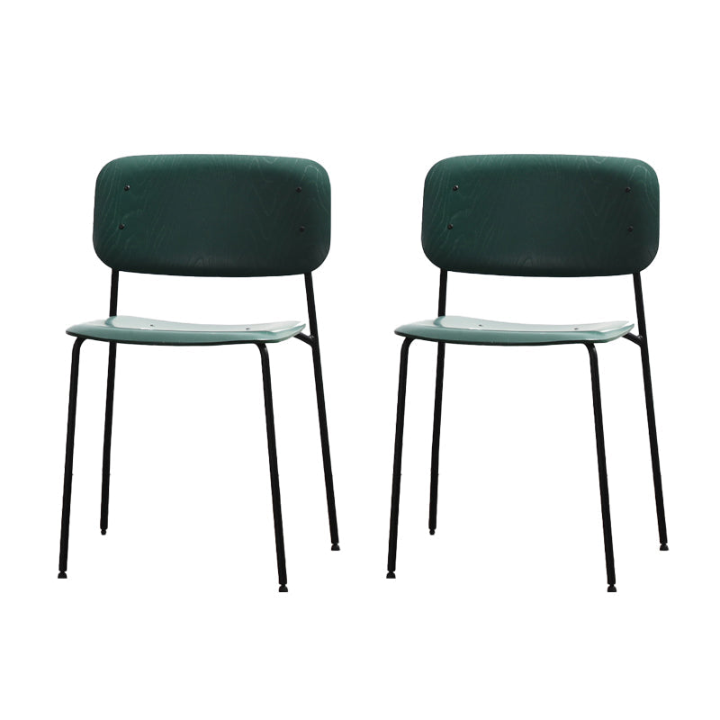 Industrial Indoor Side Chair Wood Open Back with Metal Legs Dining Room Chair Green 2 Piece Set Clearhalo ' kitchen&dining_furn' 'Dining Chairs' 'Dining Tables & Seating' 'dining_chair' 'furn' 'furn_dining_chair' 'Furniture' 'furniture_dining_chair' 'Kitchen & Dining Furniture' 'kitchen' 4140896