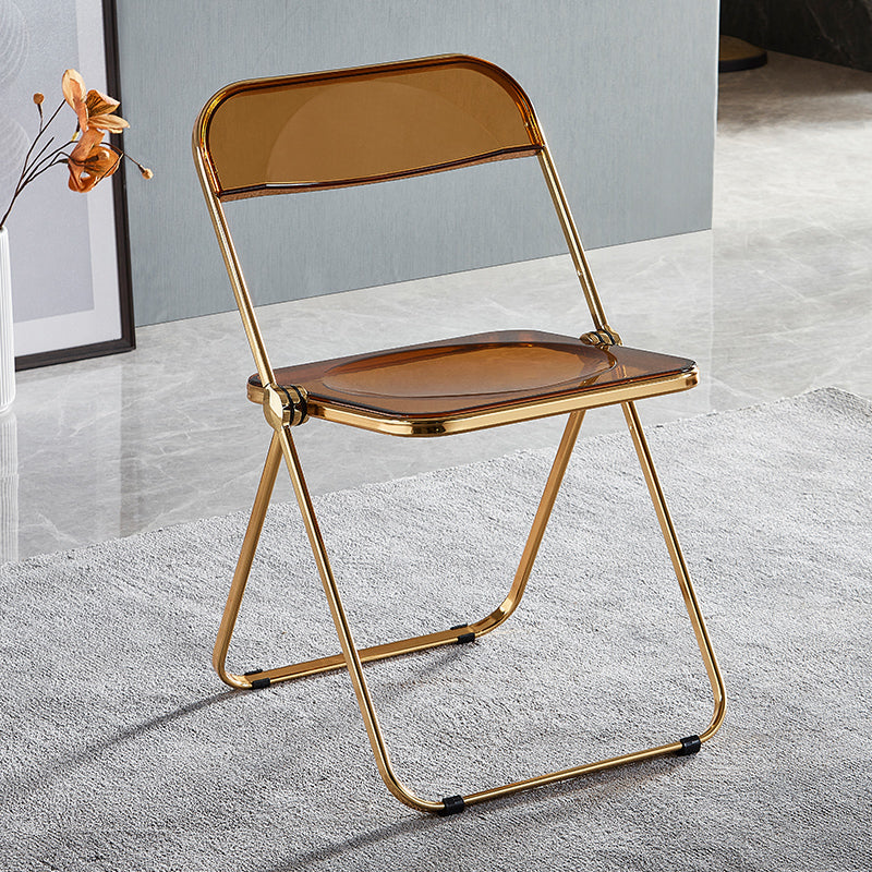 Industrial Style Plastic Dining Armless Chair Open Back Single Dining Side Chair for Restaurant Brass Gold Clearhalo ' kitchen&dining_furn' 'Dining Chairs' 'Dining Tables & Seating' 'dining_chair' 'furn' 'furn_dining_chair' 'Furniture' 'furniture_dining_chair' 'Kitchen & Dining Furniture' 'kitchen' 4140900