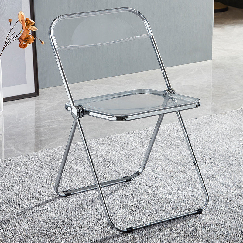 Industrial Style Plastic Dining Armless Chair Open Back Single Dining Side Chair for Restaurant Clear Clearhalo ' kitchen&dining_furn' 'Dining Chairs' 'Dining Tables & Seating' 'dining_chair' 'furn' 'furn_dining_chair' 'Furniture' 'furniture_dining_chair' 'Kitchen & Dining Furniture' 'kitchen' 4140903