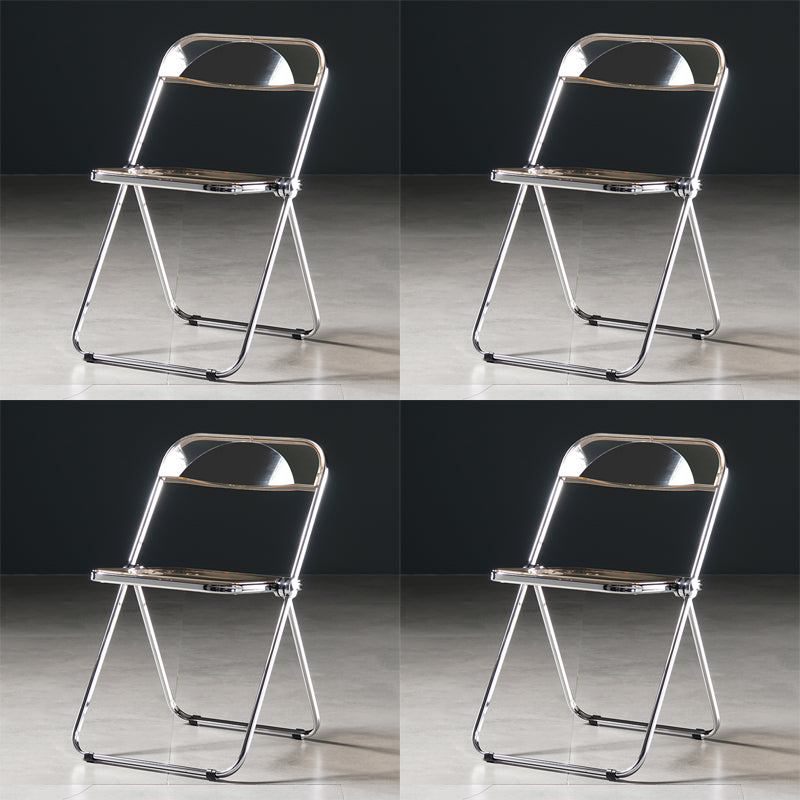 Industrial Plastic Dining Armless Chair Open Back Dining Side Chair for Restaurant Amber 4 Piece Set Clearhalo ' kitchen&dining_furn' 'Dining Chairs' 'Dining Tables & Seating' 'dining_chair' 'furn' 'furn_dining_chair' 'Furniture' 'furniture_dining_chair' 'Kitchen & Dining Furniture' 'kitchen' 4140932