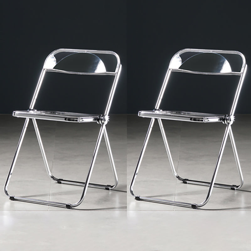 Industrial Plastic Dining Armless Chair Open Back Dining Side Chair for Restaurant Clear 2 Piece Set Clearhalo ' kitchen&dining_furn' 'Dining Chairs' 'Dining Tables & Seating' 'dining_chair' 'furn' 'furn_dining_chair' 'Furniture' 'furniture_dining_chair' 'Kitchen & Dining Furniture' 'kitchen' 4140943