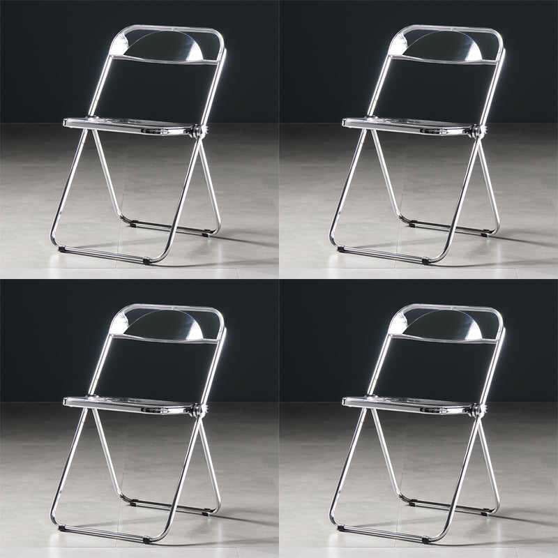 Industrial Plastic Dining Armless Chair Open Back Dining Side Chair for Restaurant Clear 4 Piece Set Clearhalo ' kitchen&dining_furn' 'Dining Chairs' 'Dining Tables & Seating' 'dining_chair' 'furn' 'furn_dining_chair' 'Furniture' 'furniture_dining_chair' 'Kitchen & Dining Furniture' 'kitchen' 4140944