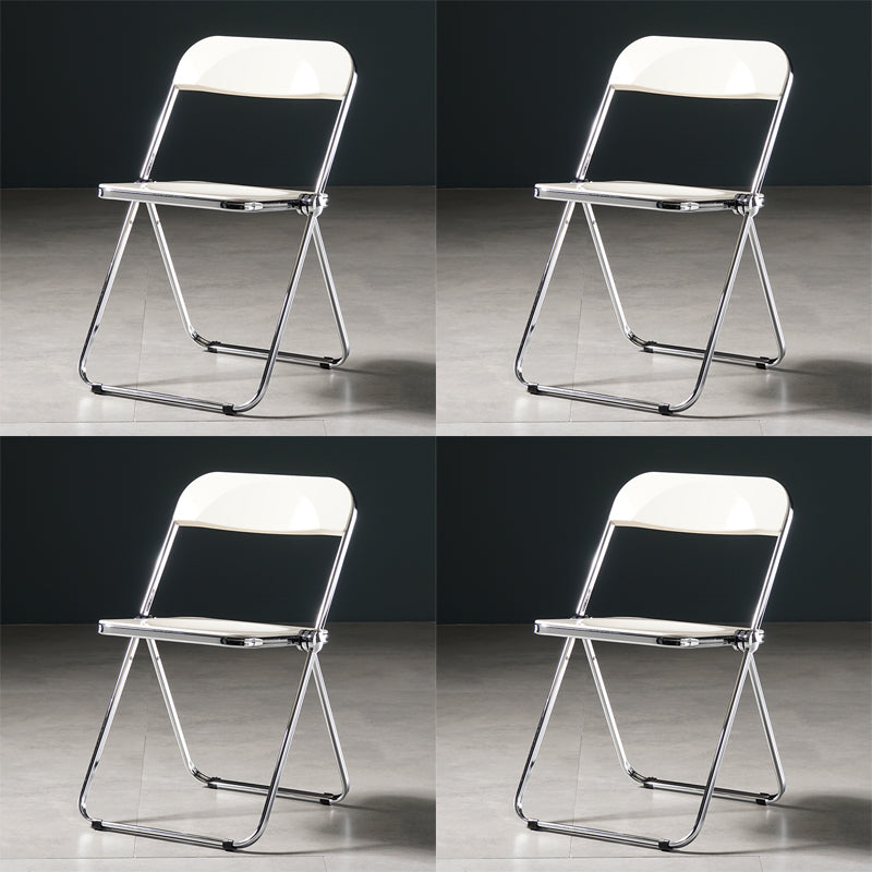 Industrial Plastic Dining Armless Chair Open Back Dining Side Chair for Restaurant White 4 Piece Set Clearhalo ' kitchen&dining_furn' 'Dining Chairs' 'Dining Tables & Seating' 'dining_chair' 'furn' 'furn_dining_chair' 'Furniture' 'furniture_dining_chair' 'Kitchen & Dining Furniture' 'kitchen' 4140950