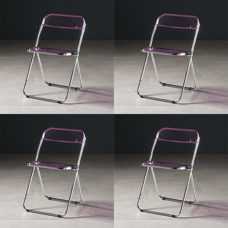 Industrial Plastic Dining Armless Chair Open Back Dining Side Chair for Restaurant Rose Red 4 Piece Set Clearhalo ' kitchen&dining_furn' 'Dining Chairs' 'Dining Tables & Seating' 'dining_chair' 'furn' 'furn_dining_chair' 'Furniture' 'furniture_dining_chair' 'Kitchen & Dining Furniture' 'kitchen' 4140953