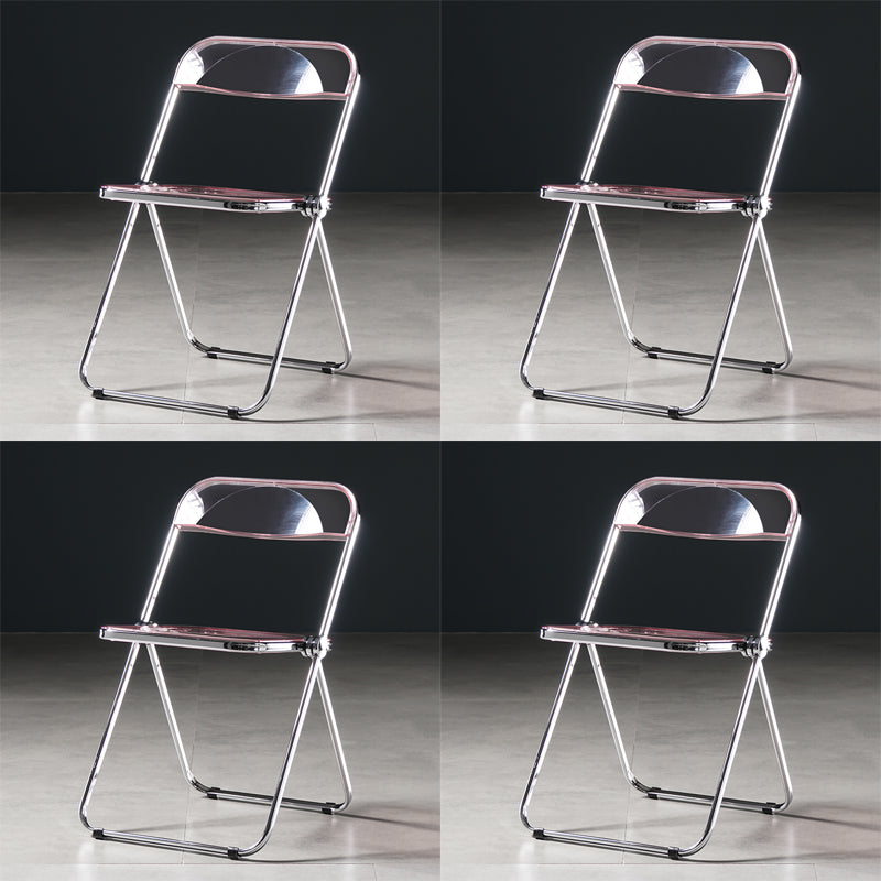 Industrial Plastic Dining Armless Chair Open Back Dining Side Chair for Restaurant Pink 4 Piece Set Clearhalo ' kitchen&dining_furn' 'Dining Chairs' 'Dining Tables & Seating' 'dining_chair' 'furn' 'furn_dining_chair' 'Furniture' 'furniture_dining_chair' 'Kitchen & Dining Furniture' 'kitchen' 4140956