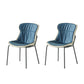 Industrial Style Leather Dining Side Chairs Solid Back Armless Side Chair Blue 2 Piece Set Clearhalo ' kitchen&dining_furn' 'Dining Chairs' 'Dining Tables & Seating' 'dining_chair' 'furn' 'furn_dining_chair' 'Furniture' 'furniture_dining_chair' 'Kitchen & Dining Furniture' 'kitchen' 4140972