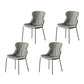 Industrial Style Leather Dining Side Chairs Solid Back Armless Side Chair Dark Gray 4 Piece Set Clearhalo ' kitchen&dining_furn' 'Dining Chairs' 'Dining Tables & Seating' 'dining_chair' 'furn' 'furn_dining_chair' 'Furniture' 'furniture_dining_chair' 'Kitchen & Dining Furniture' 'kitchen' 4140981