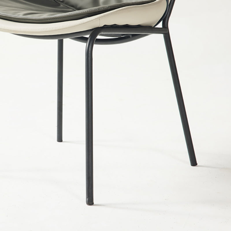 Industrial Style Leather Dining Side Chairs Solid Back Armless Side Chair Clearhalo ' kitchen&dining_furn' 'Dining Chairs' 'Dining Tables & Seating' 'dining_chair' 'furn' 'furn_dining_chair' 'Furniture' 'furniture_dining_chair' 'Kitchen & Dining Furniture' 'kitchen' 4140982