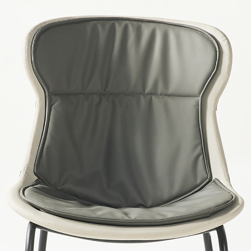 Industrial Style Leather Dining Side Chairs Solid Back Armless Side Chair Clearhalo ' kitchen&dining_furn' 'Dining Chairs' 'Dining Tables & Seating' 'dining_chair' 'furn' 'furn_dining_chair' 'Furniture' 'furniture_dining_chair' 'Kitchen & Dining Furniture' 'kitchen' 4140985