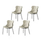 Industrial Style Leather Dining Side Chairs Solid Back Armless Side Chair Light Gray 4 Piece Set Clearhalo ' kitchen&dining_furn' 'Dining Chairs' 'Dining Tables & Seating' 'dining_chair' 'furn' 'furn_dining_chair' 'Furniture' 'furniture_dining_chair' 'Kitchen & Dining Furniture' 'kitchen' 4140992