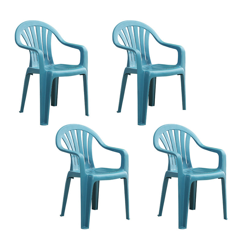 Contemporary Style Windsor Side Chair Plastic Stacking Arm Dining Chairs Peacock Blue 4 Piece Set Clearhalo ' kitchen&dining_furn' 'Dining Chairs' 'Dining Tables & Seating' 'dining_chair' 'furn' 'furn_dining_chair' 'Furniture' 'furniture_dining_chair' 'Kitchen & Dining Furniture' 'kitchen' 4140997