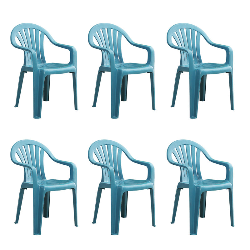 Contemporary Style Windsor Side Chair Plastic Stacking Arm Dining Chairs Peacock Blue 6 Piece Set Clearhalo ' kitchen&dining_furn' 'Dining Chairs' 'Dining Tables & Seating' 'dining_chair' 'furn' 'furn_dining_chair' 'Furniture' 'furniture_dining_chair' 'Kitchen & Dining Furniture' 'kitchen' 4140999
