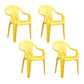 Contemporary Style Windsor Side Chair Plastic Stacking Arm Dining Chairs Yellow 4 Piece Set Clearhalo ' kitchen&dining_furn' 'Dining Chairs' 'Dining Tables & Seating' 'dining_chair' 'furn' 'furn_dining_chair' 'Furniture' 'furniture_dining_chair' 'Kitchen & Dining Furniture' 'kitchen' 4141003