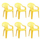 Contemporary Style Windsor Side Chair Plastic Stacking Arm Dining Chairs Yellow 6 Piece Set Clearhalo ' kitchen&dining_furn' 'Dining Chairs' 'Dining Tables & Seating' 'dining_chair' 'furn' 'furn_dining_chair' 'Furniture' 'furniture_dining_chair' 'Kitchen & Dining Furniture' 'kitchen' 4141006