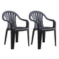 Contemporary Style Windsor Side Chair Plastic Stacking Arm Dining Chairs Black 2 Piece Set Clearhalo ' kitchen&dining_furn' 'Dining Chairs' 'Dining Tables & Seating' 'dining_chair' 'furn' 'furn_dining_chair' 'Furniture' 'furniture_dining_chair' 'Kitchen & Dining Furniture' 'kitchen' 4141007