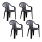 Contemporary Style Windsor Side Chair Plastic Stacking Arm Dining Chairs Black 4 Piece Set Clearhalo ' kitchen&dining_furn' 'Dining Chairs' 'Dining Tables & Seating' 'dining_chair' 'furn' 'furn_dining_chair' 'Furniture' 'furniture_dining_chair' 'Kitchen & Dining Furniture' 'kitchen' 4141009