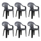 Contemporary Style Windsor Side Chair Plastic Stacking Arm Dining Chairs Black 6 Piece Set Clearhalo ' kitchen&dining_furn' 'Dining Chairs' 'Dining Tables & Seating' 'dining_chair' 'furn' 'furn_dining_chair' 'Furniture' 'furniture_dining_chair' 'Kitchen & Dining Furniture' 'kitchen' 4141011