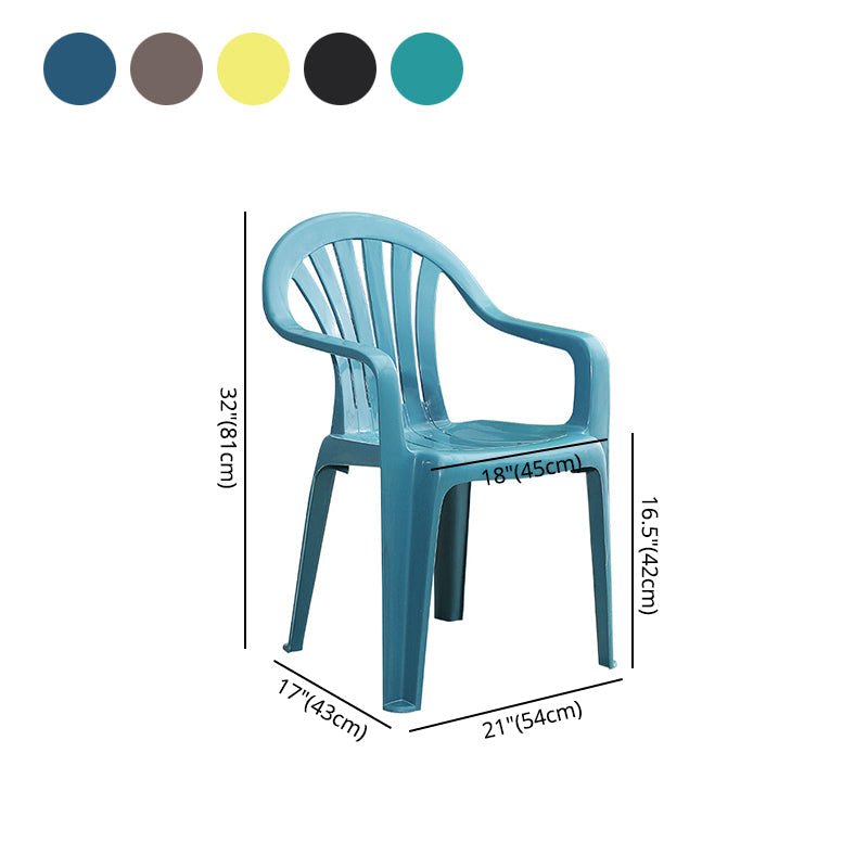 Contemporary Style Windsor Side Chair Plastic Stacking Arm Dining Chairs Clearhalo ' kitchen&dining_furn' 'Dining Chairs' 'Dining Tables & Seating' 'dining_chair' 'furn' 'furn_dining_chair' 'Furniture' 'furniture_dining_chair' 'Kitchen & Dining Furniture' 'kitchen' 4141021