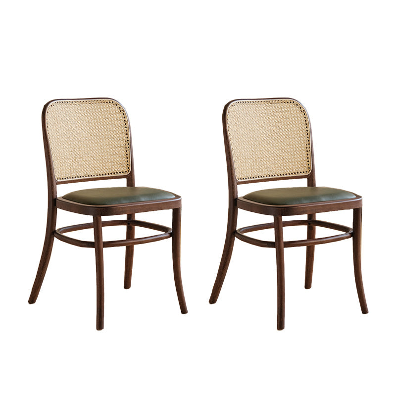 Traditional Style Dining Chair Kitchen Armless Side Chair with Wooden Legs Dark Brown 2 Piece Set Clearhalo ' kitchen&dining_furn' 'Dining Chairs' 'Dining Tables & Seating' 'dining_chair' 'furn' 'furn_dining_chair' 'Furniture' 'furniture_dining_chair' 'Kitchen & Dining Furniture' 'kitchen' 4141051