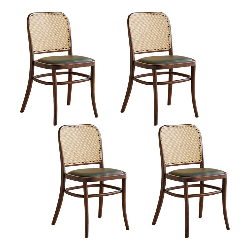 Traditional Style Dining Chair Kitchen Armless Side Chair with Wooden Legs Dark Brown 4 Piece Set Clearhalo ' kitchen&dining_furn' 'Dining Chairs' 'Dining Tables & Seating' 'dining_chair' 'furn' 'furn_dining_chair' 'Furniture' 'furniture_dining_chair' 'Kitchen & Dining Furniture' 'kitchen' 4141053