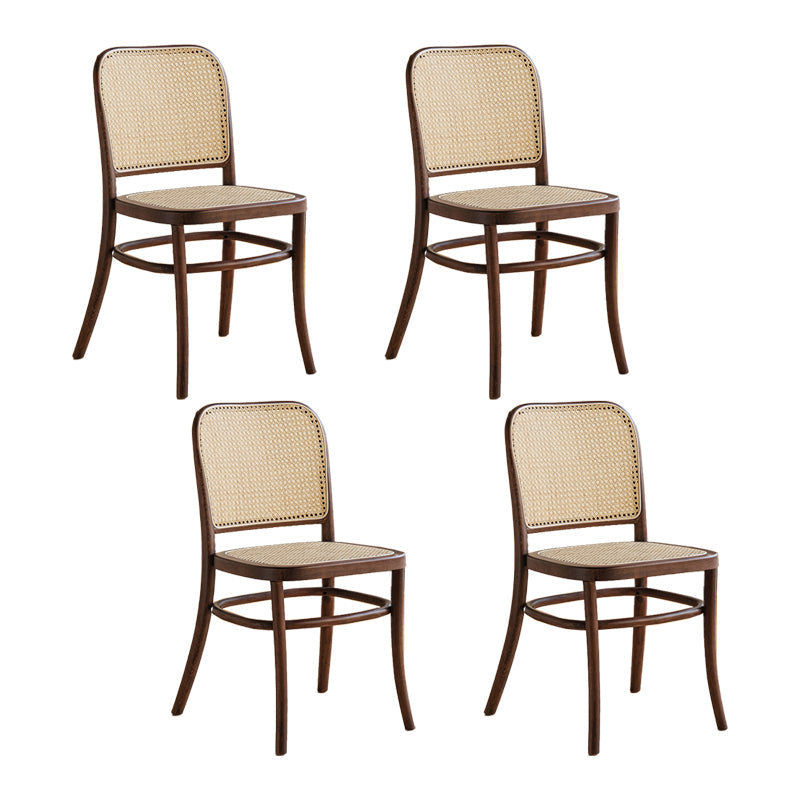 Traditional Style Dining Chair Kitchen Armless Side Chair with Wooden Legs Walnut 4 Piece Set Clearhalo ' kitchen&dining_furn' 'Dining Chairs' 'Dining Tables & Seating' 'dining_chair' 'furn' 'furn_dining_chair' 'Furniture' 'furniture_dining_chair' 'Kitchen & Dining Furniture' 'kitchen' 4141064