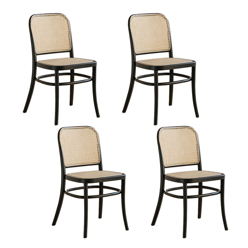 Traditional Style Dining Chair Kitchen Armless Side Chair with Wooden Legs Black 4 Piece Set Clearhalo ' kitchen&dining_furn' 'Dining Chairs' 'Dining Tables & Seating' 'dining_chair' 'furn' 'furn_dining_chair' 'Furniture' 'furniture_dining_chair' 'Kitchen & Dining Furniture' 'kitchen' 4141074