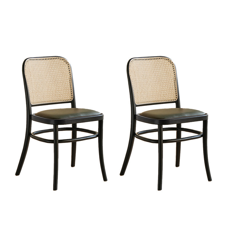 Traditional Style Dining Chair Kitchen Armless Side Chair with Wooden Legs Black-Apricot 2 Piece Set Clearhalo ' kitchen&dining_furn' 'Dining Chairs' 'Dining Tables & Seating' 'dining_chair' 'furn' 'furn_dining_chair' 'Furniture' 'furniture_dining_chair' 'Kitchen & Dining Furniture' 'kitchen' 4141076